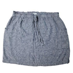 Susina linen blend breathable casual skirt size 1X heather grey draw string